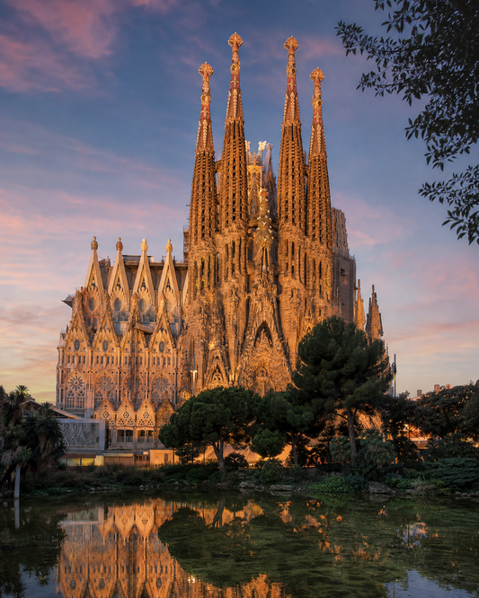 Quadro Basílica da Sagrada Família ao Entardecer