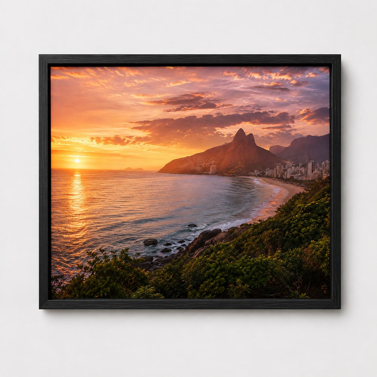 Quadro Praia de Ipanema ao Pôr do Sol