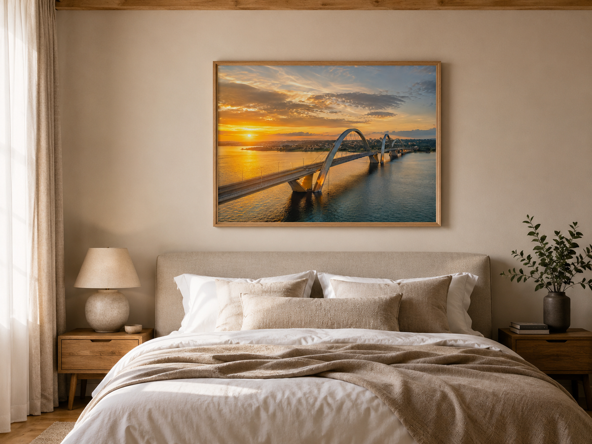 Quadro Ponte JK ao pôr do sol