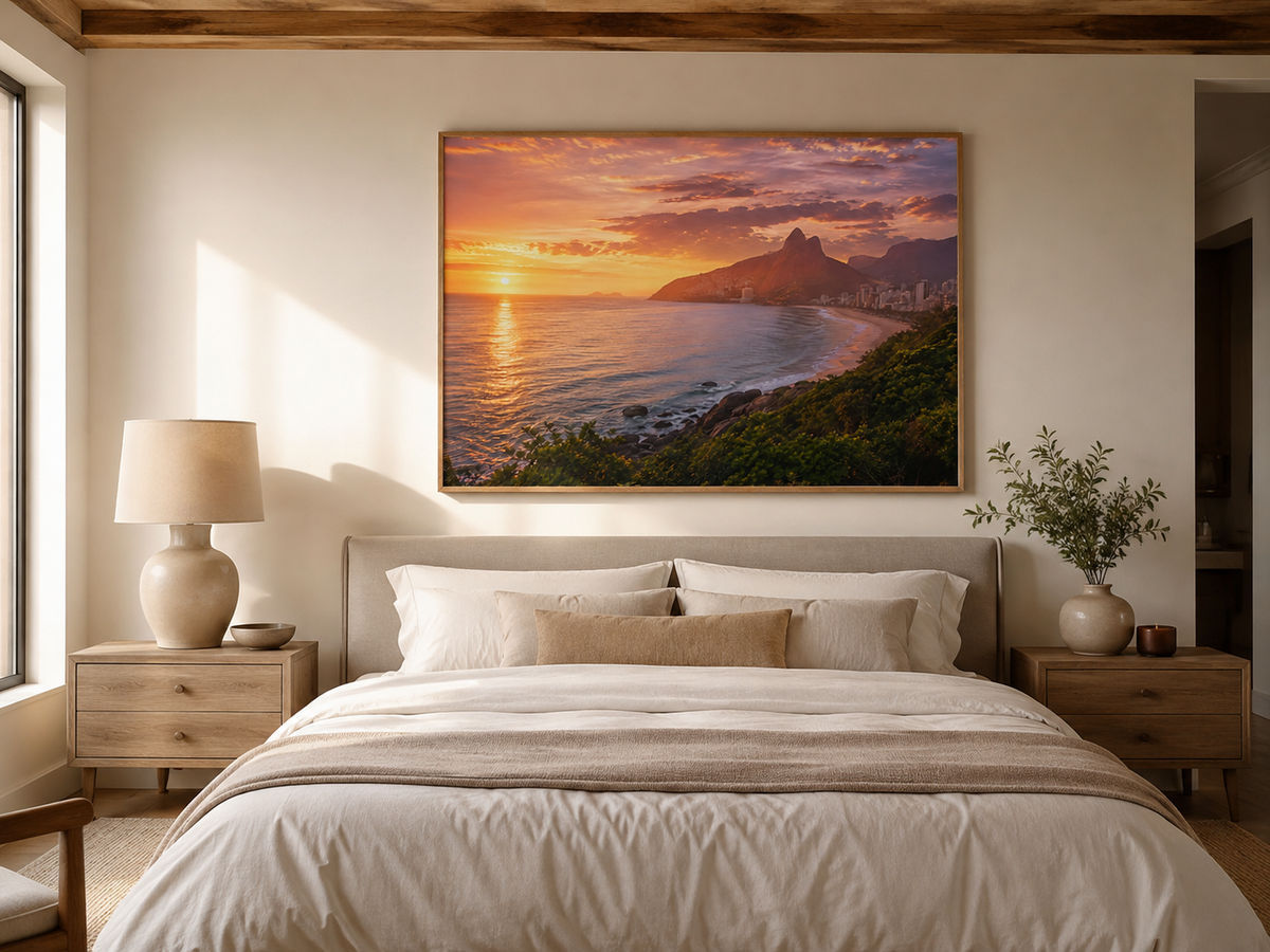 Quadro Praia de Ipanema ao Pôr do Sol