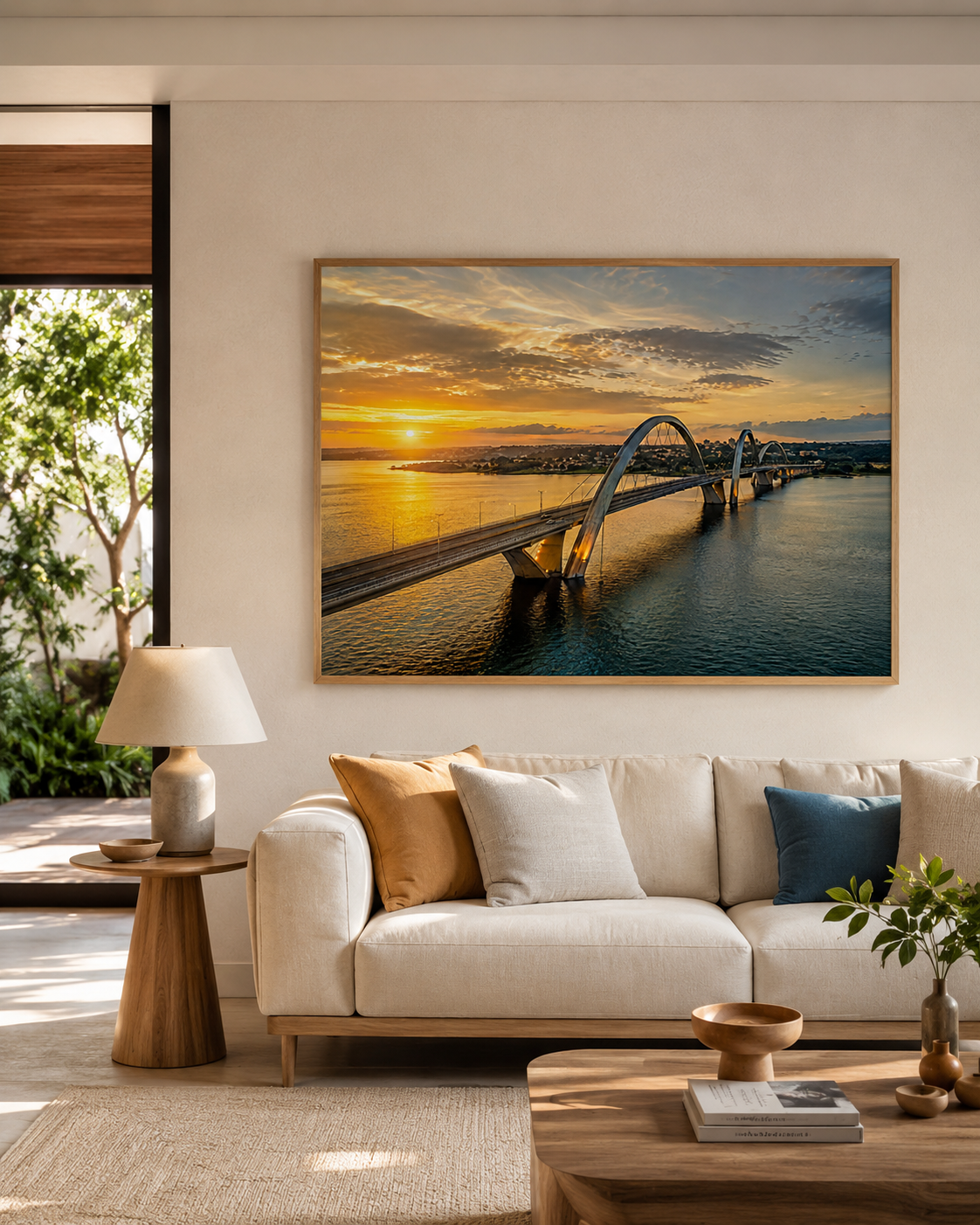 Quadro Ponte JK ao pôr do sol