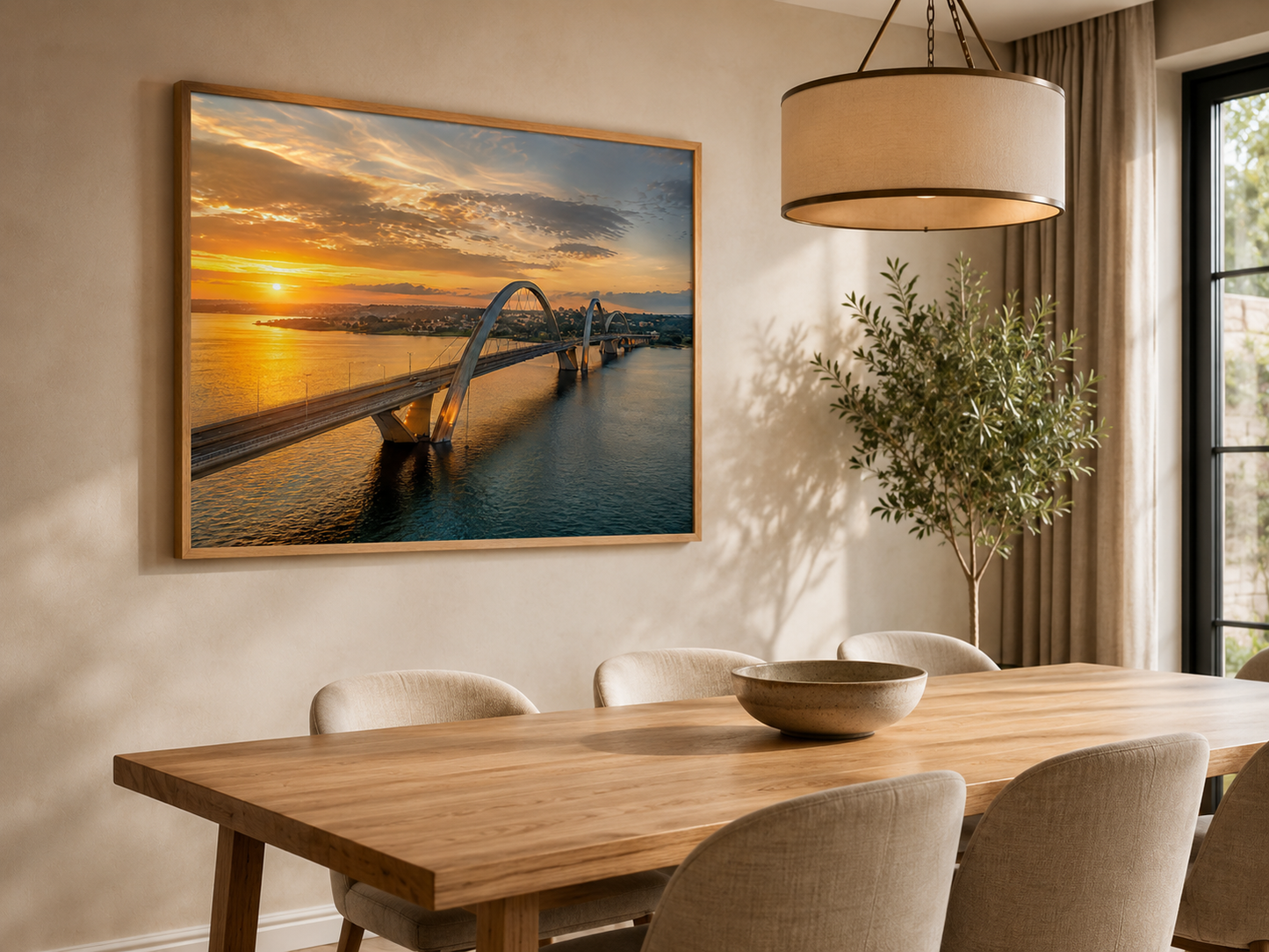 Quadro Ponte JK ao pôr do sol