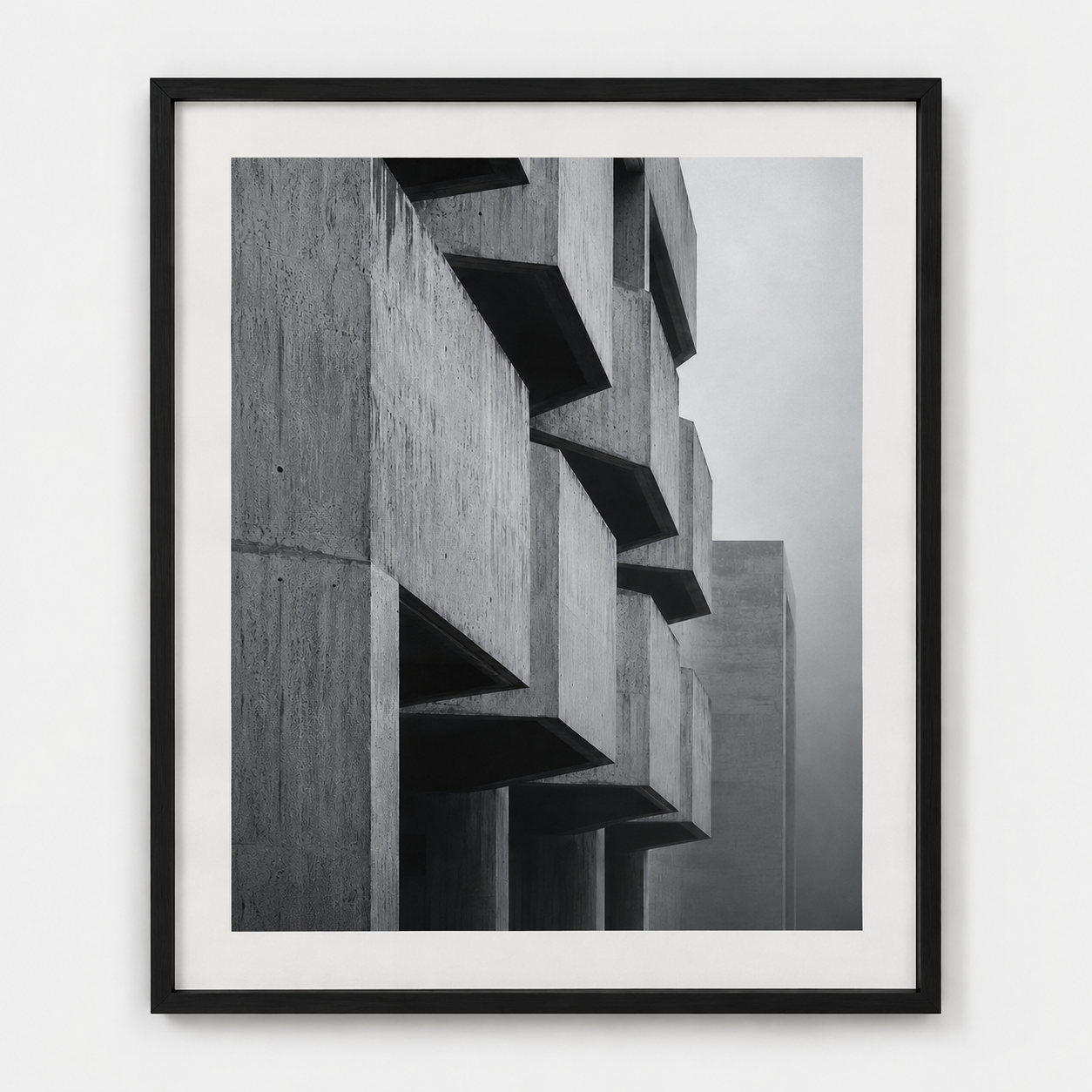 Quadro Concreto Minimalista em Tons de Cinza