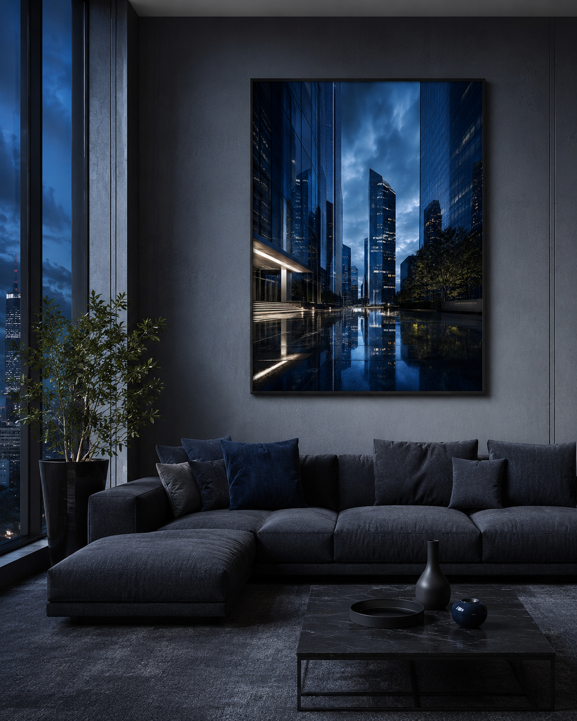 Quadro Cidade Moderna à Noite