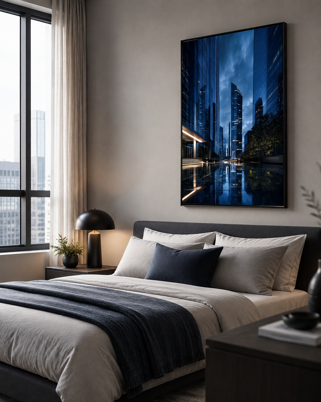 Quadro Cidade Moderna à Noite