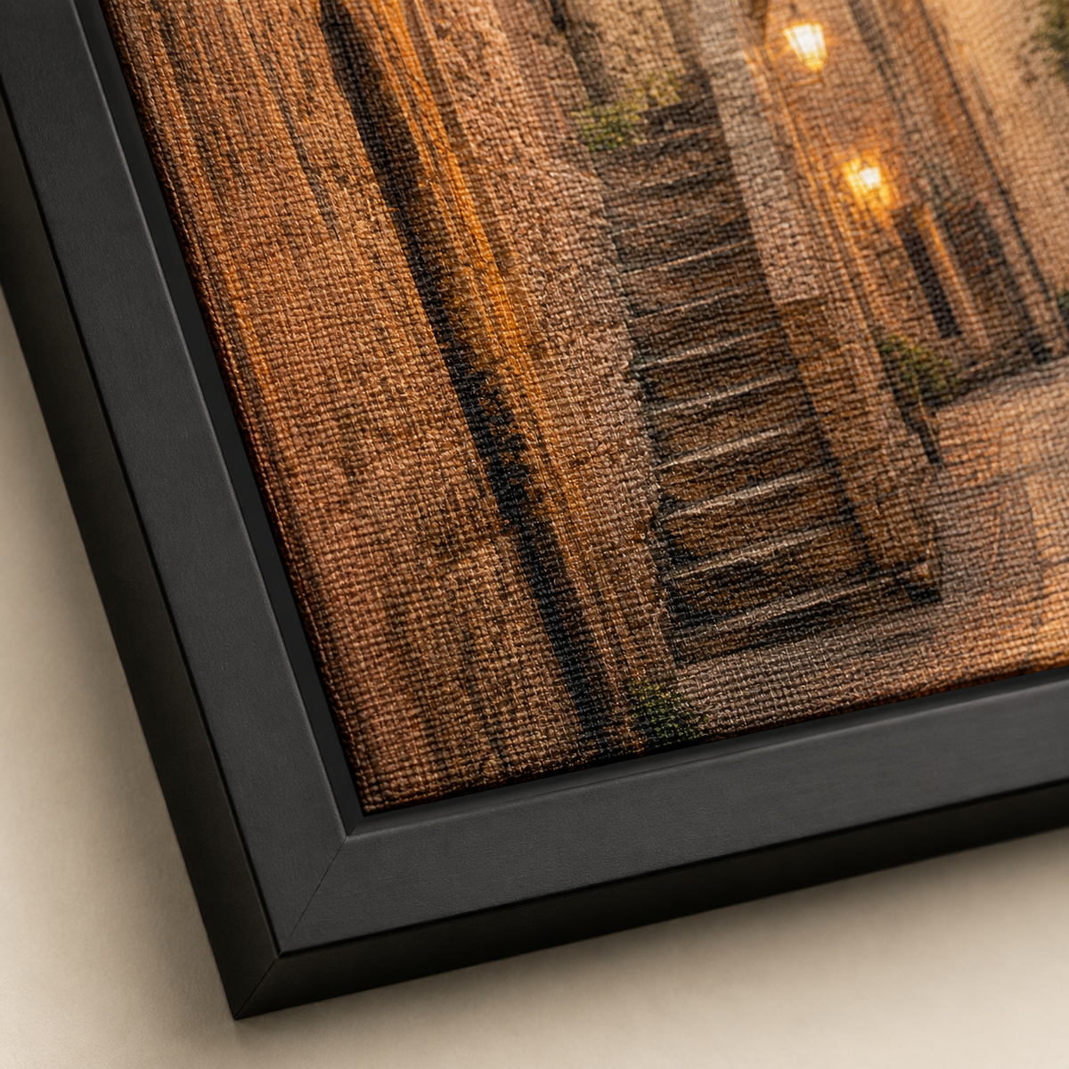Quadro Rua Medieval com Arcos de Pedra