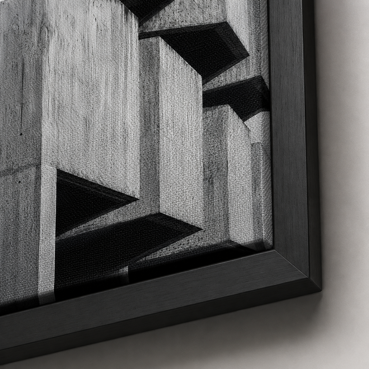 Quadro Concreto Minimalista em Tons de Cinza