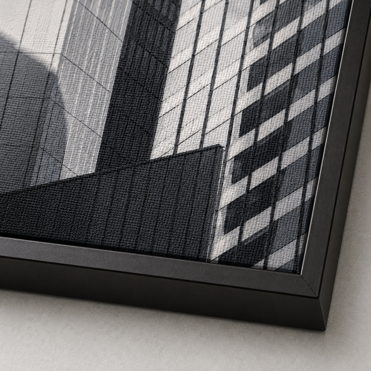 Quadro Fachadas de Vidro e Concreto em Preto e Branco