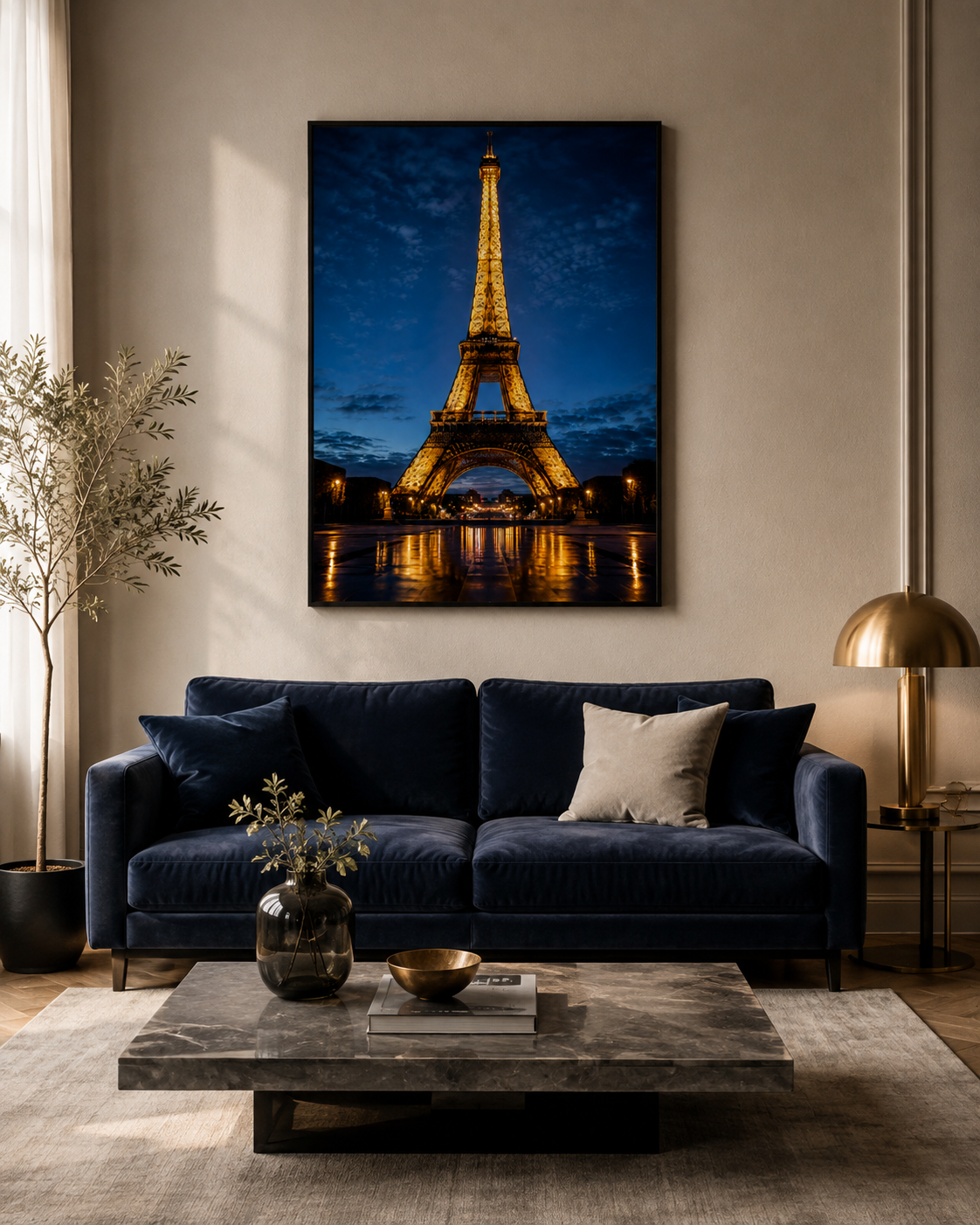 Quadro Decorativo Torre Eiffel à Noite