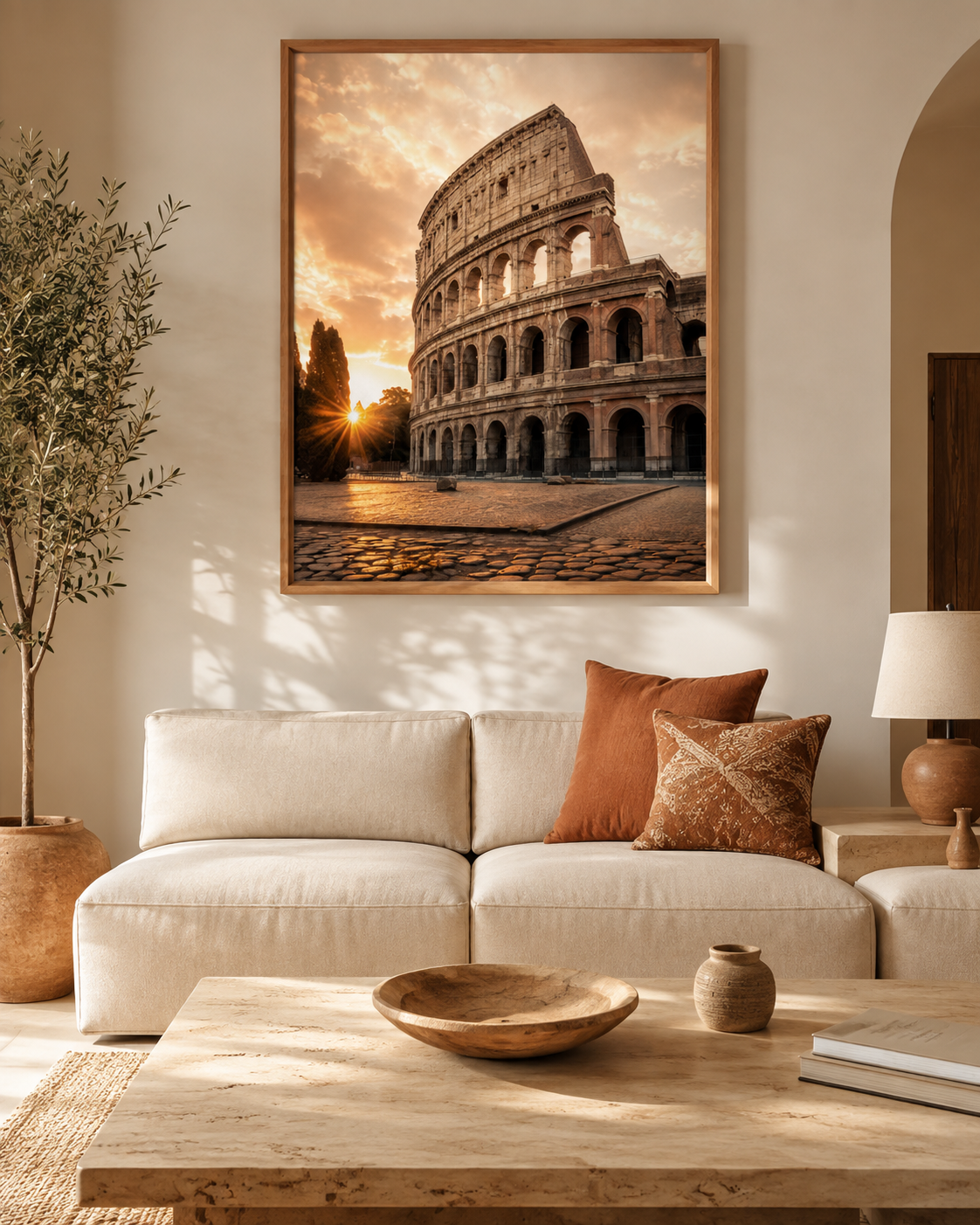 Quadro Coliseu de Roma ao Pôr do Sol