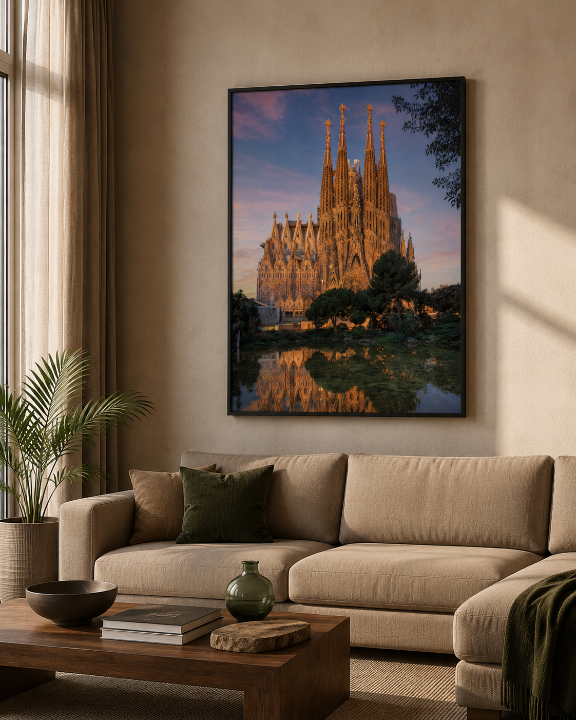 Quadro Basílica da Sagrada Família ao Entardecer