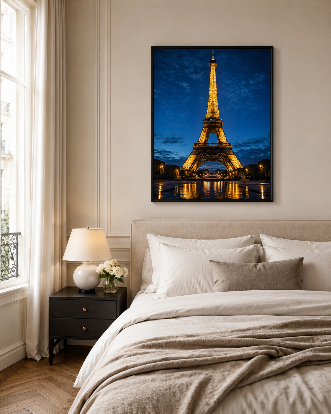 Quadro Decorativo Torre Eiffel à Noite