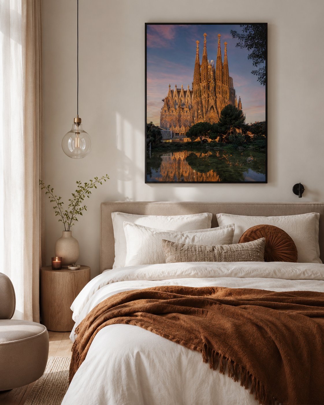 Quadro Basílica da Sagrada Família ao Entardecer