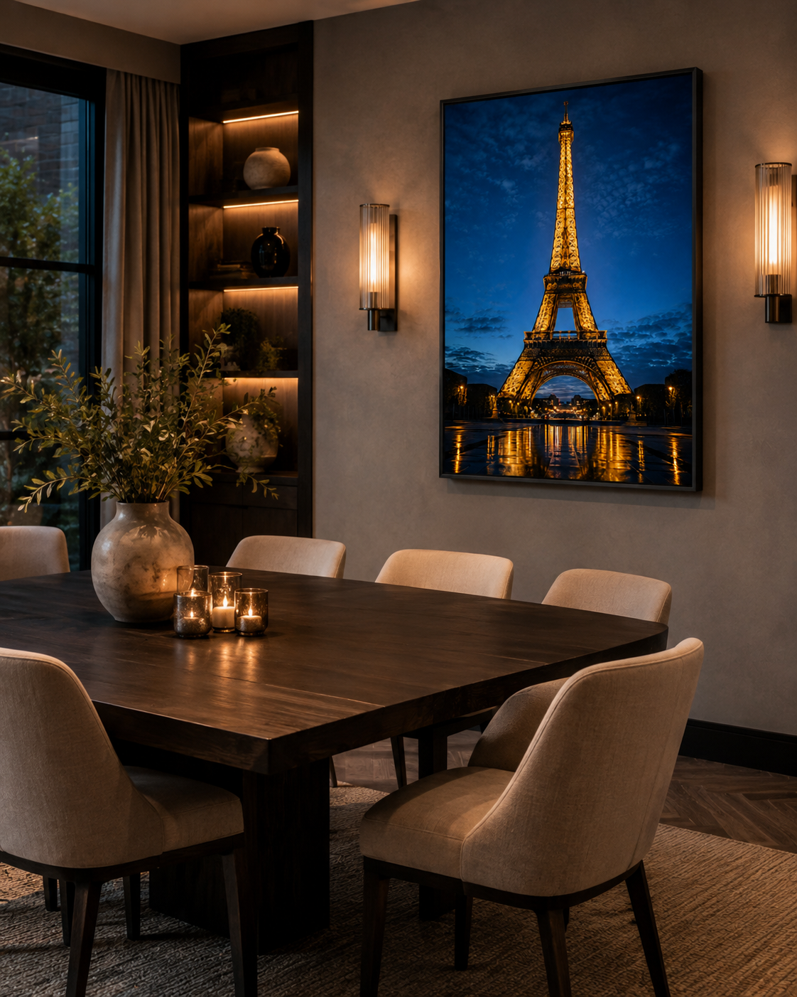 Quadro Decorativo Torre Eiffel à Noite