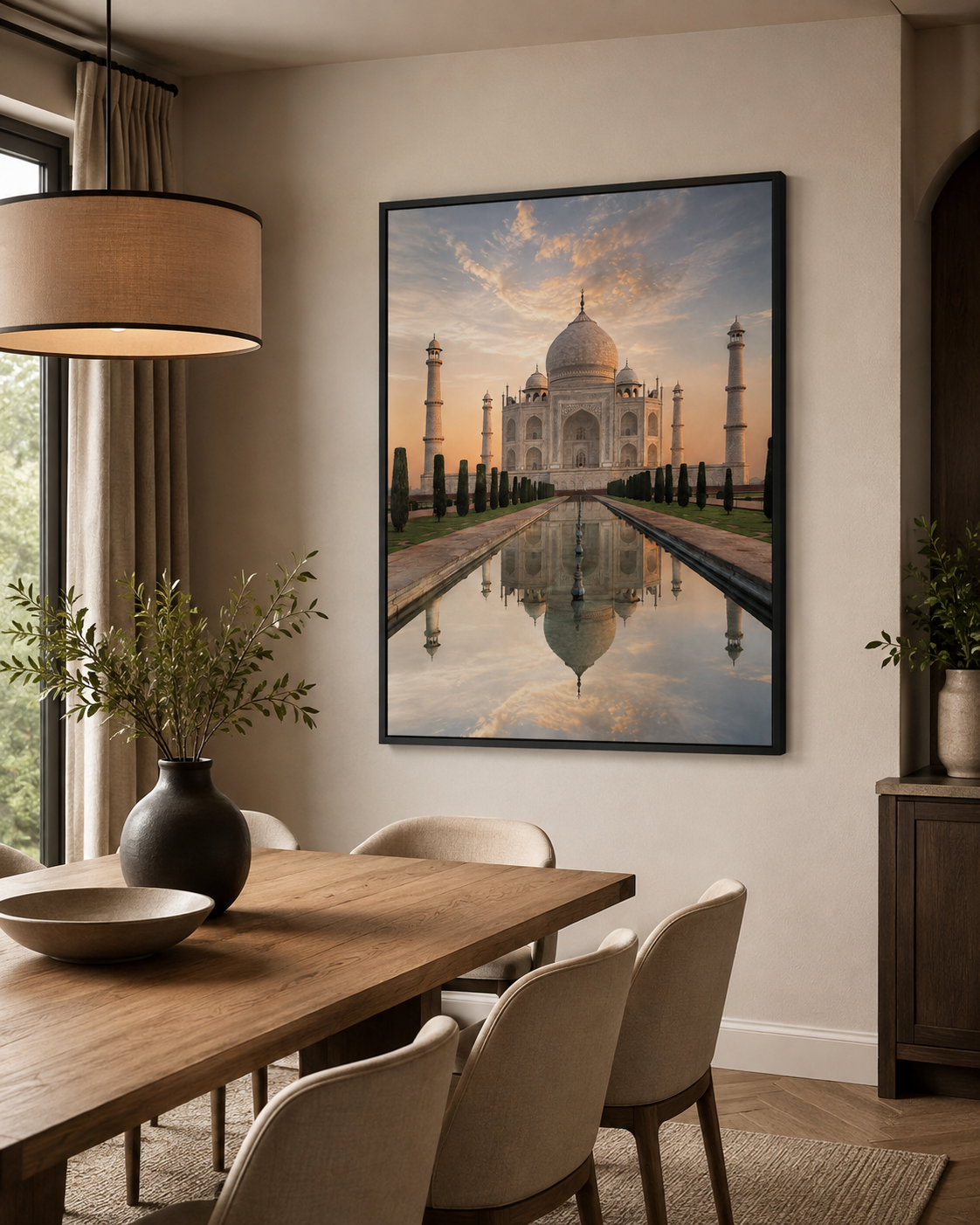 Quadro Taj Mahal ao Pôr do Sol