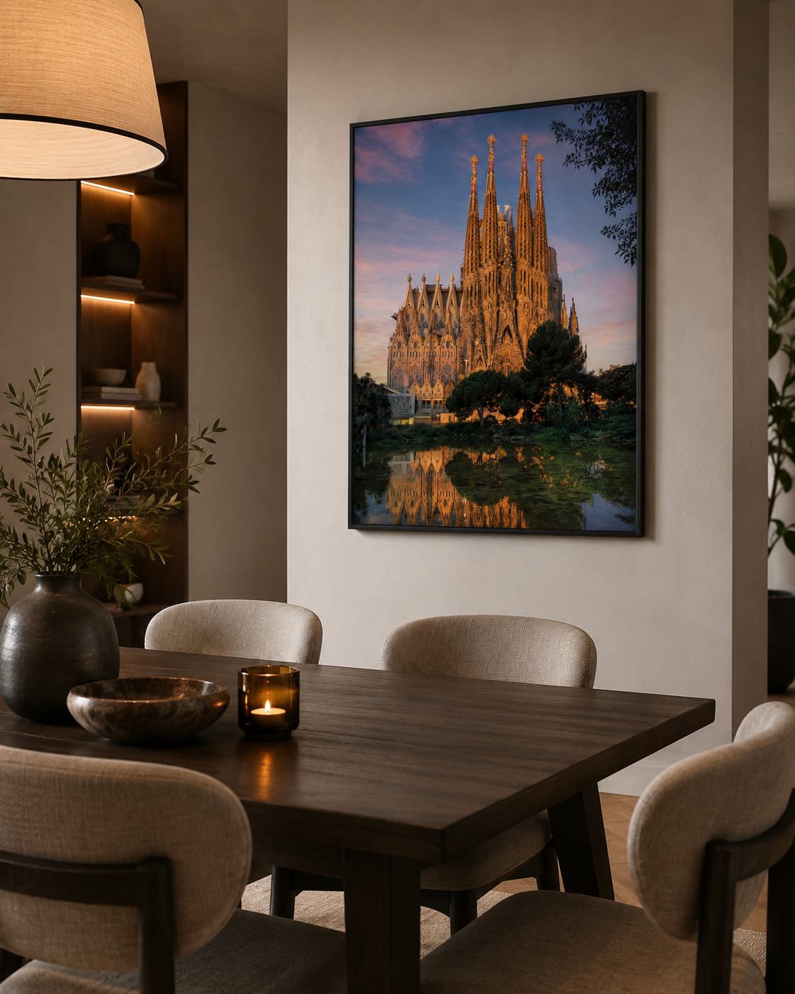 Quadro Basílica da Sagrada Família ao Entardecer