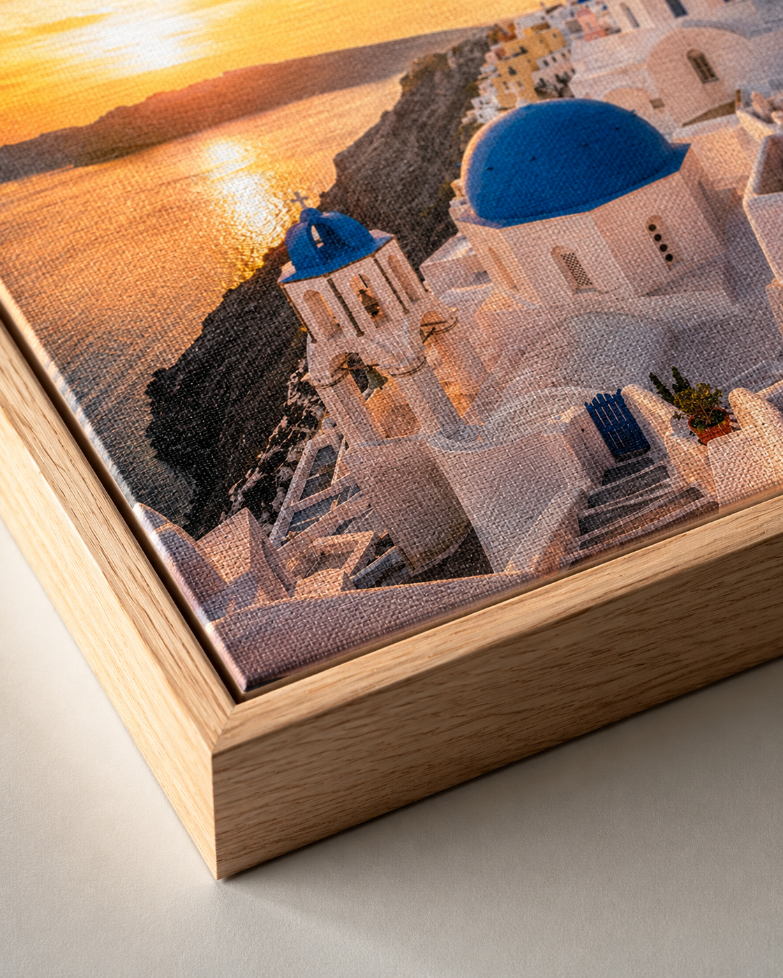 Quadro Santorini Grécia ao Pôr do Sol