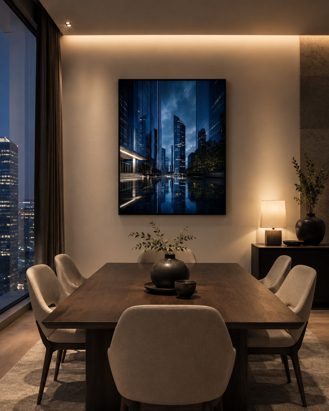 Quadro Cidade Moderna à Noite