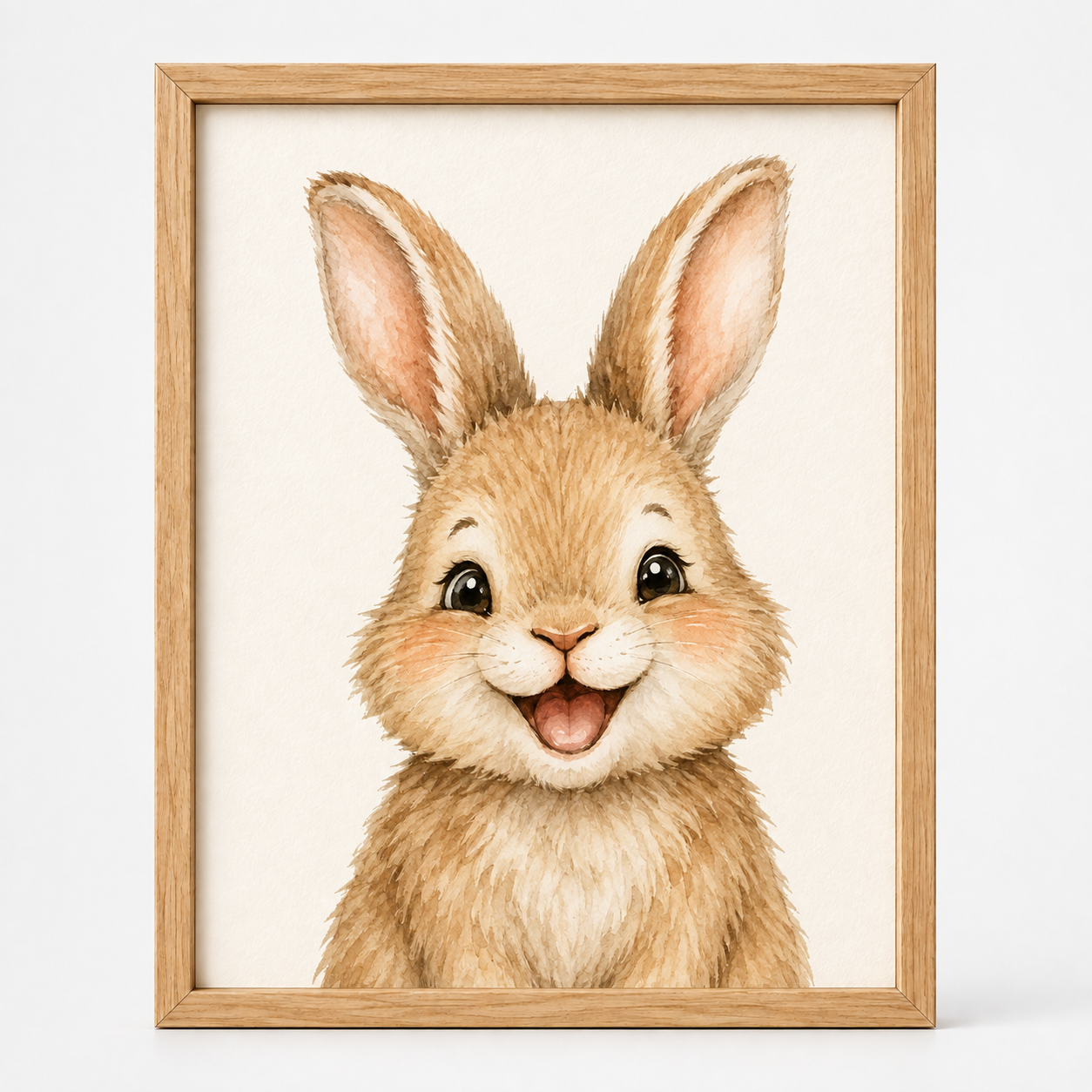 Quadro Infantil Coelhinho Feliz em Aquarela