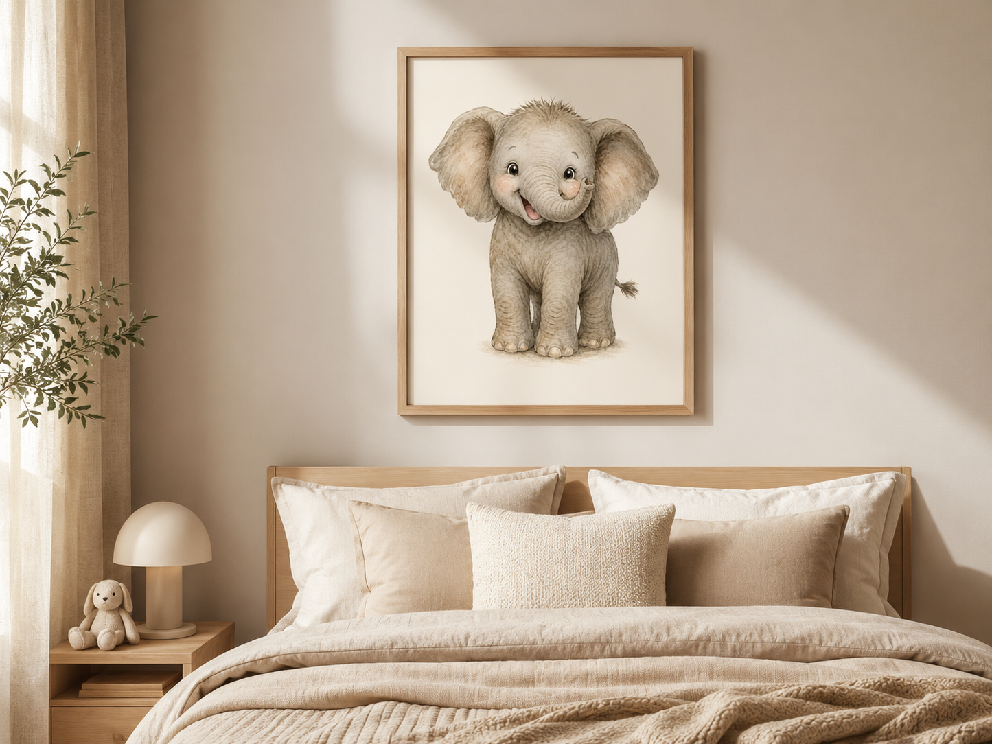 Quadro Infantil Elefantinho em Aquarela