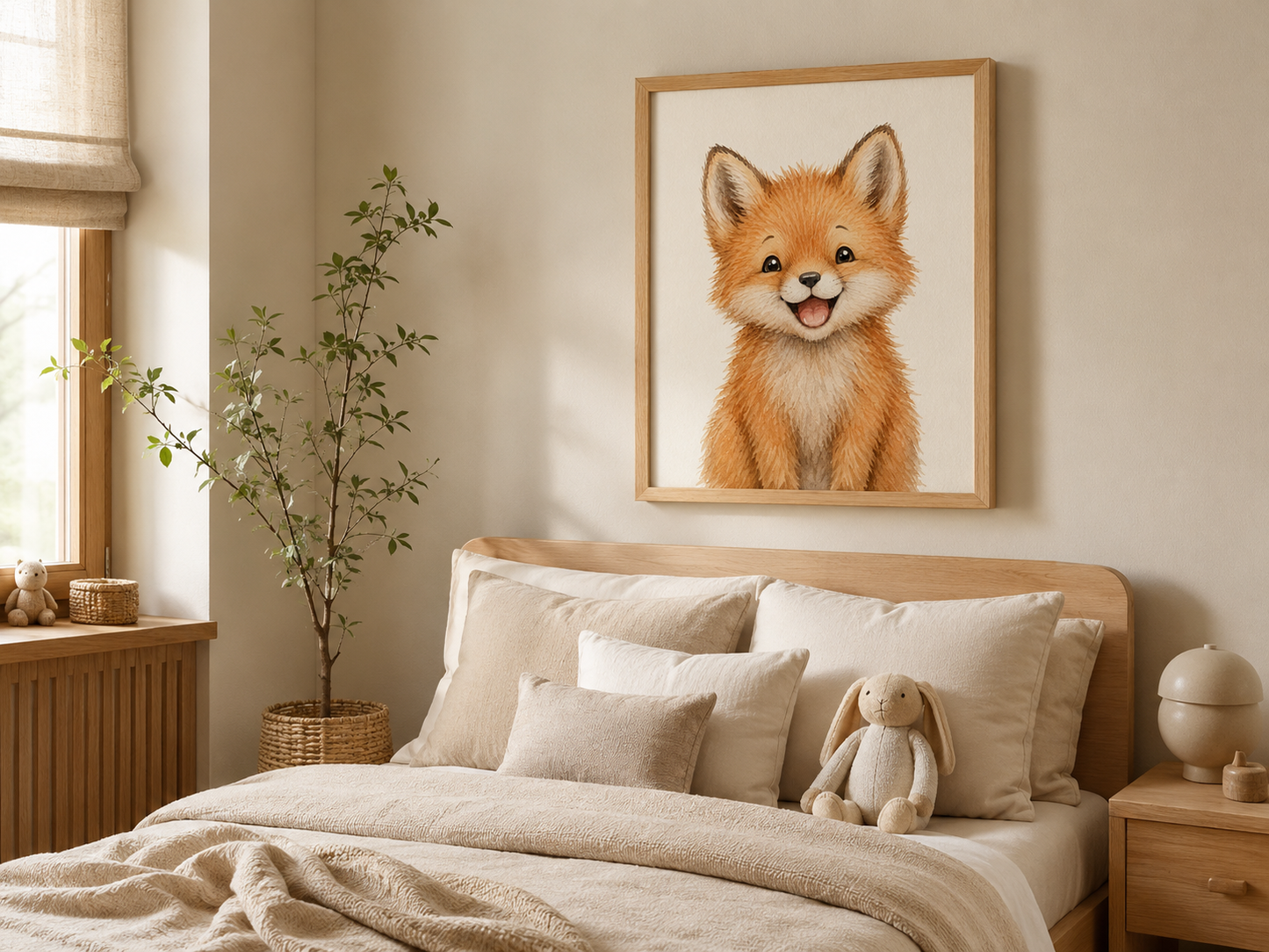 Quadro Infantil Raposa em Aquarela