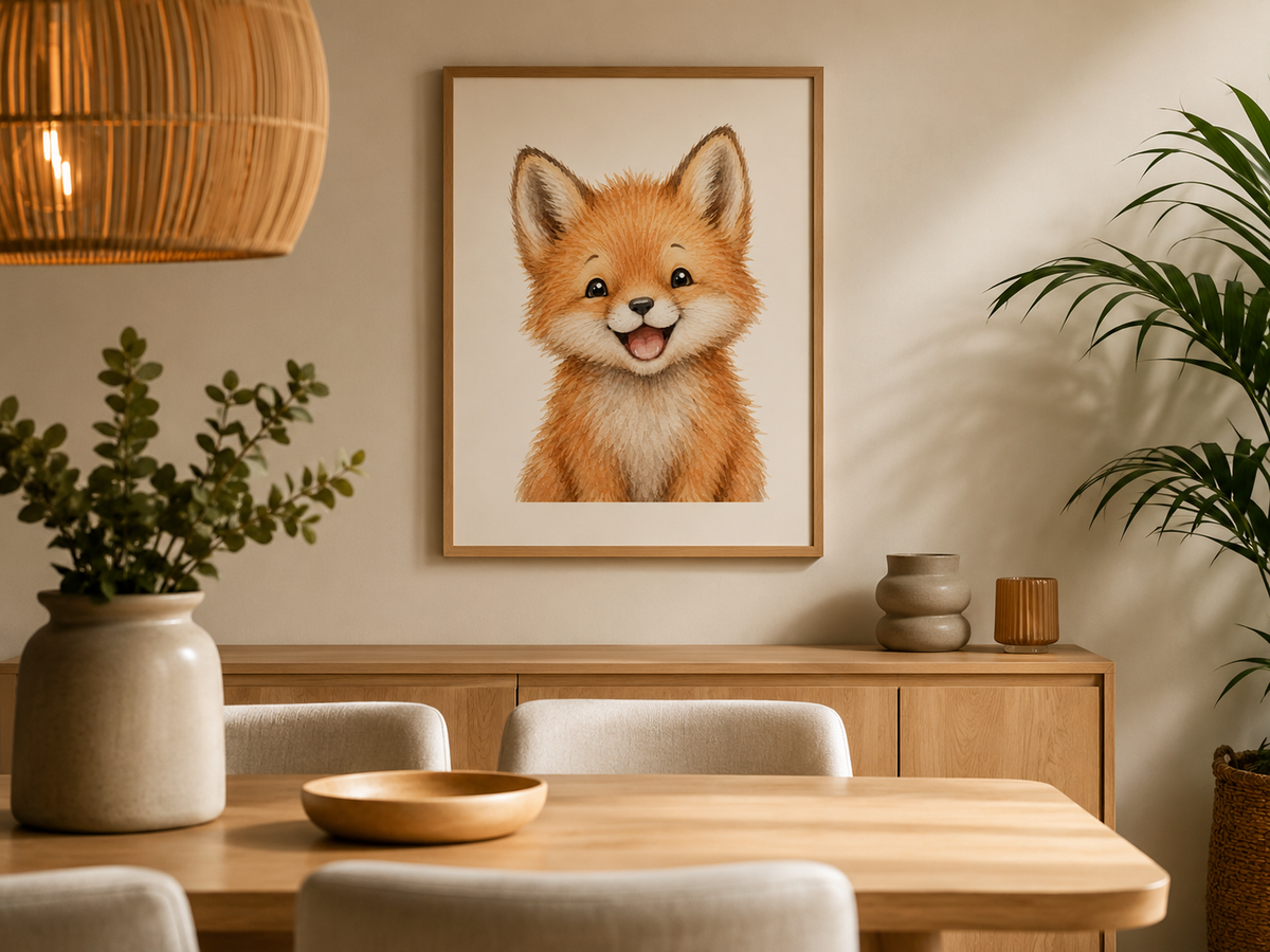 Quadro Infantil Raposa em Aquarela