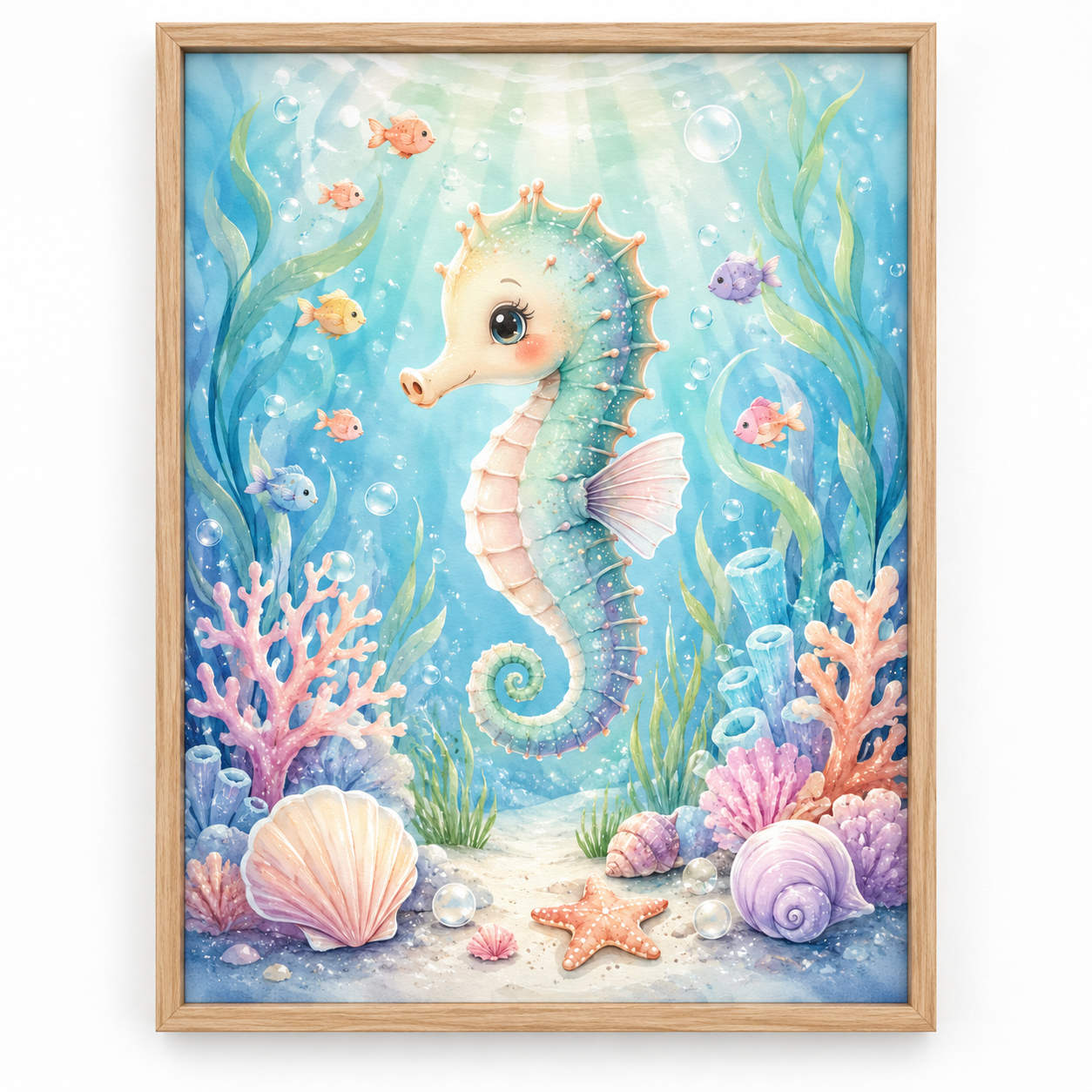 Quadro Cavalo-Marinho Fundo do Mar