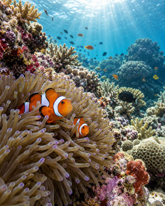 Quadro Peixes-Palhaço e Recife de Coral