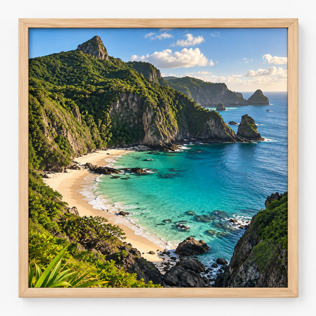Quadro Baía Tropical com Mar Azul