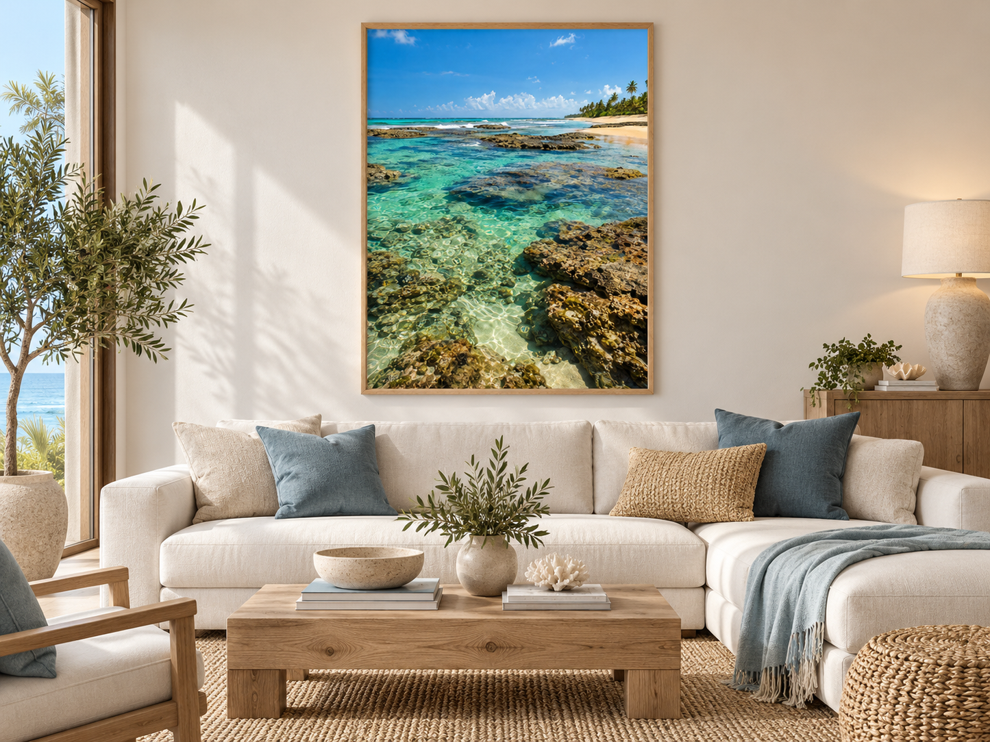 Quadro Praia com Piscinas Naturais