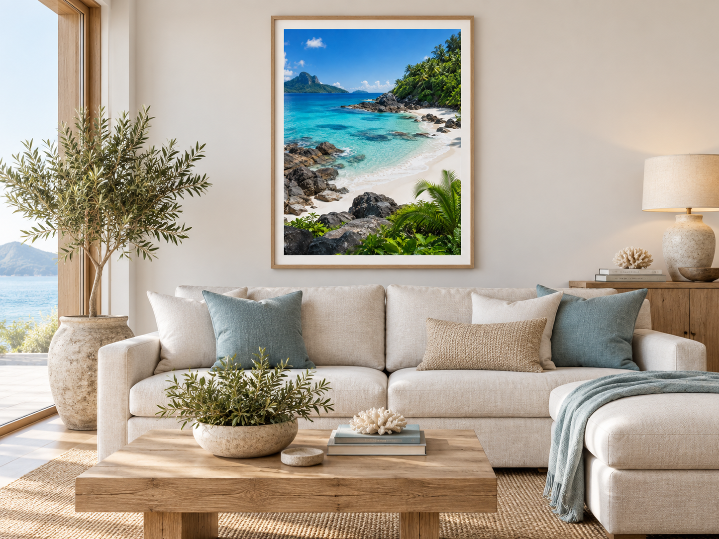 Quadro Praia e Mar Turquesa