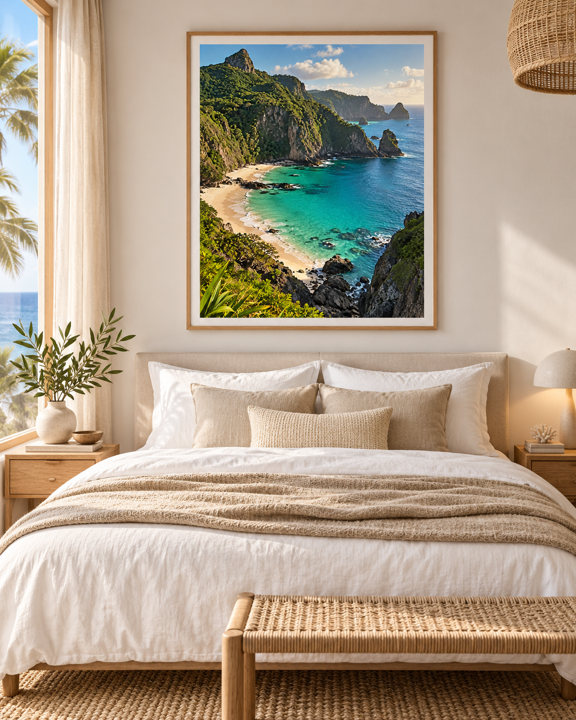 Quadro Baía Tropical com Mar Azul