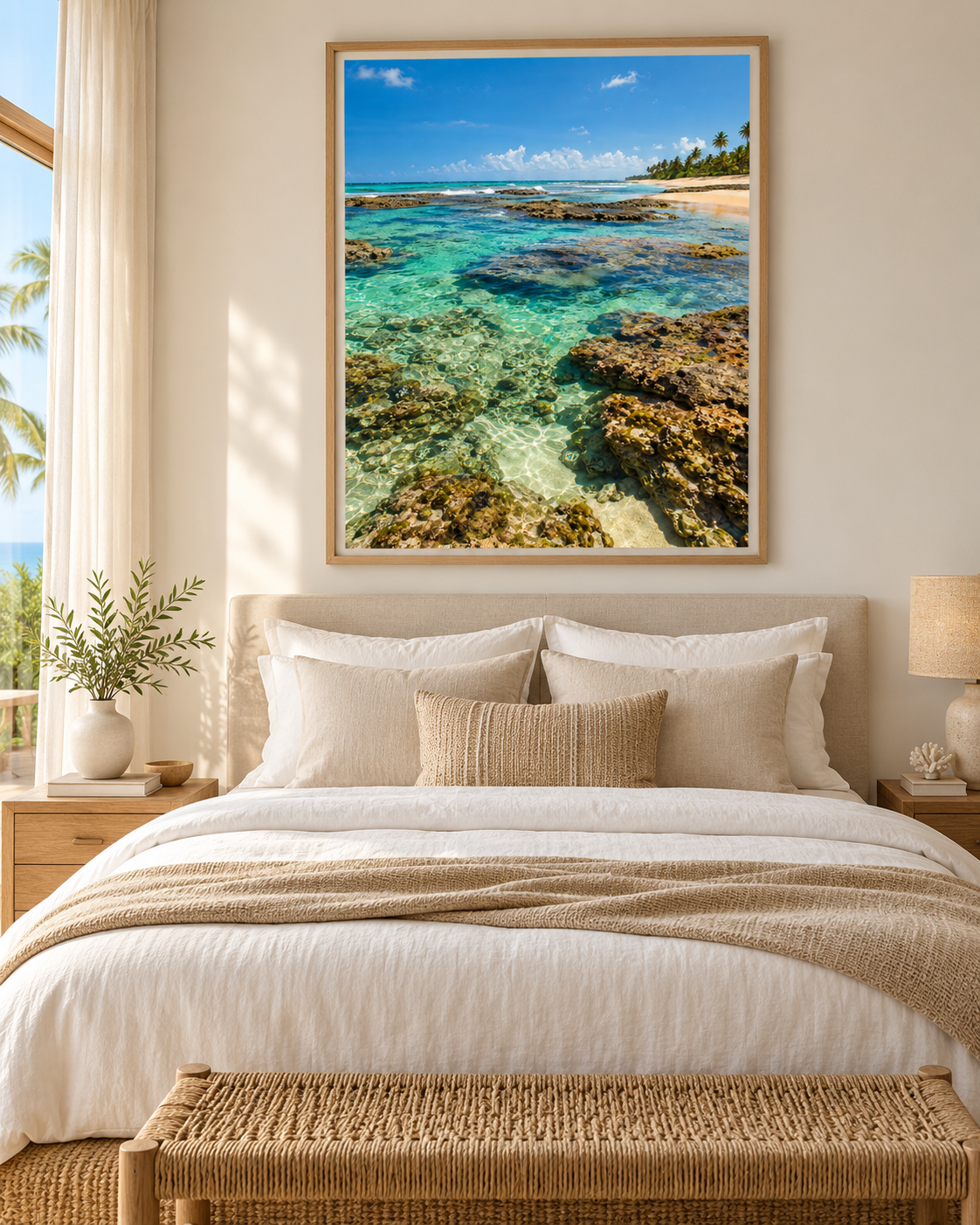 Quadro Praia com Piscinas Naturais