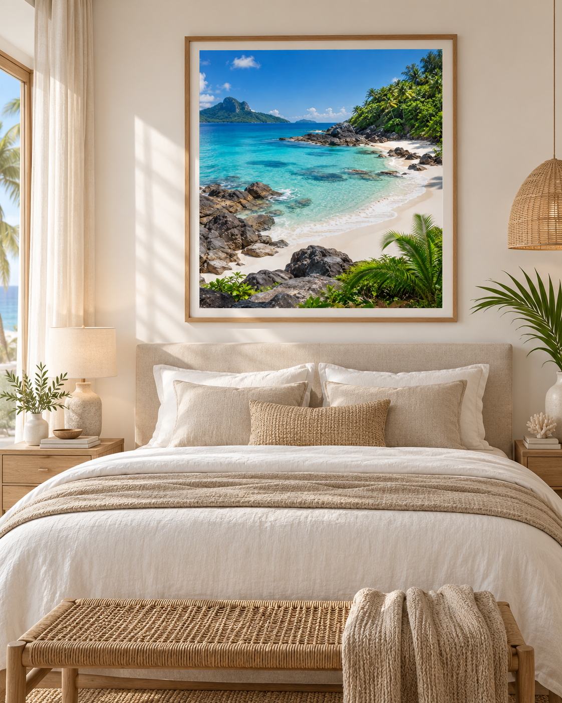 Quadro Praia e Mar Turquesa