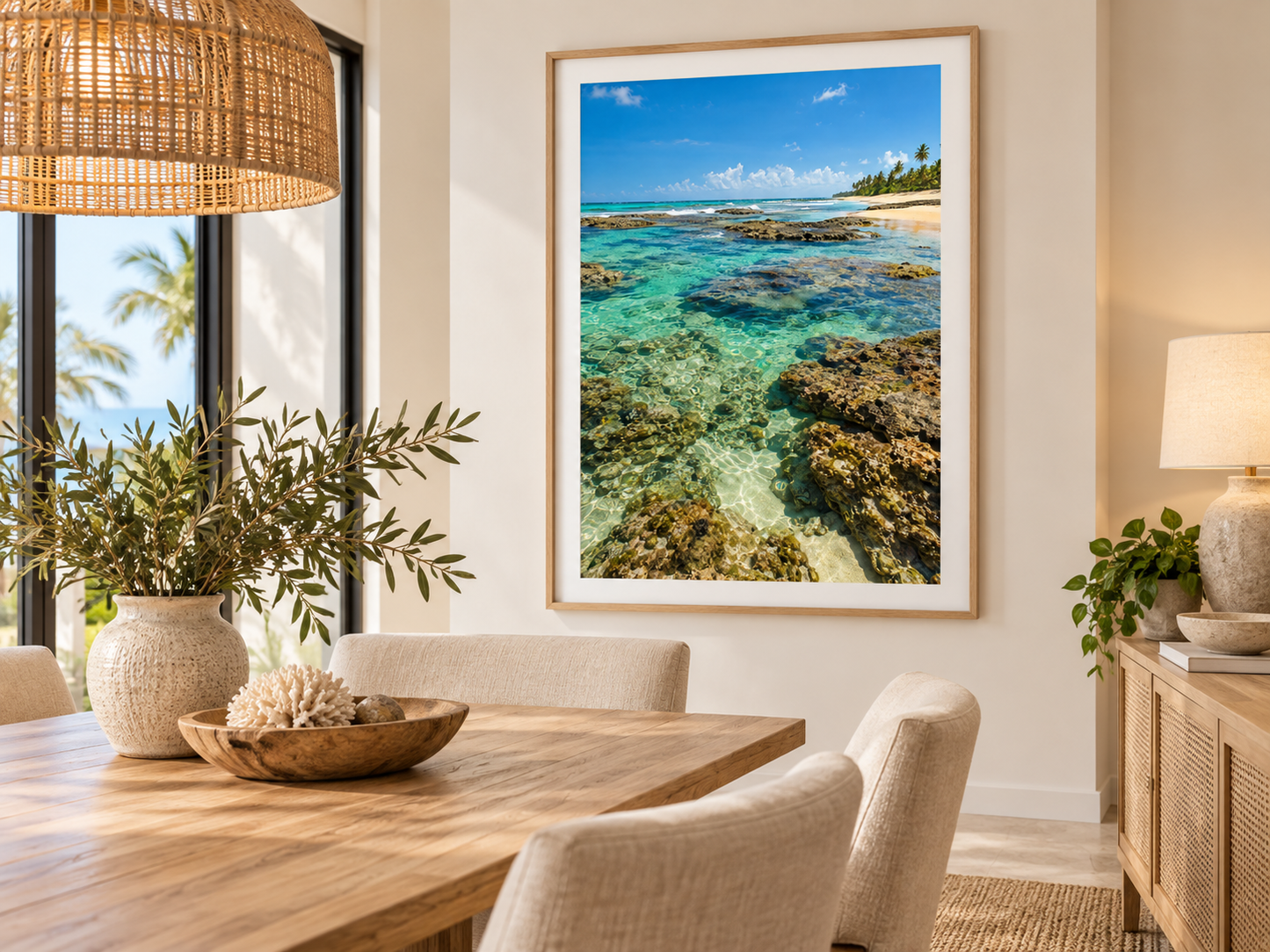 Quadro Praia com Piscinas Naturais