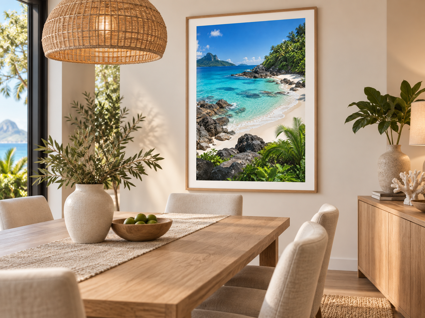 Quadro Praia e Mar Turquesa