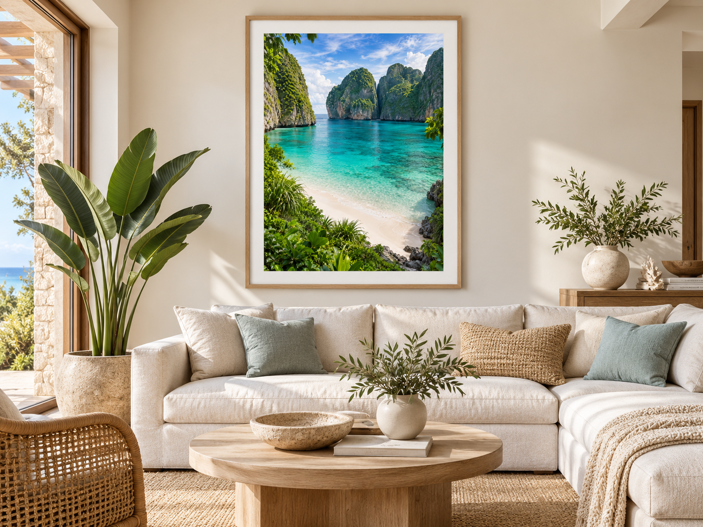 Quadro Praia entre Falésias e Mar Turquesa