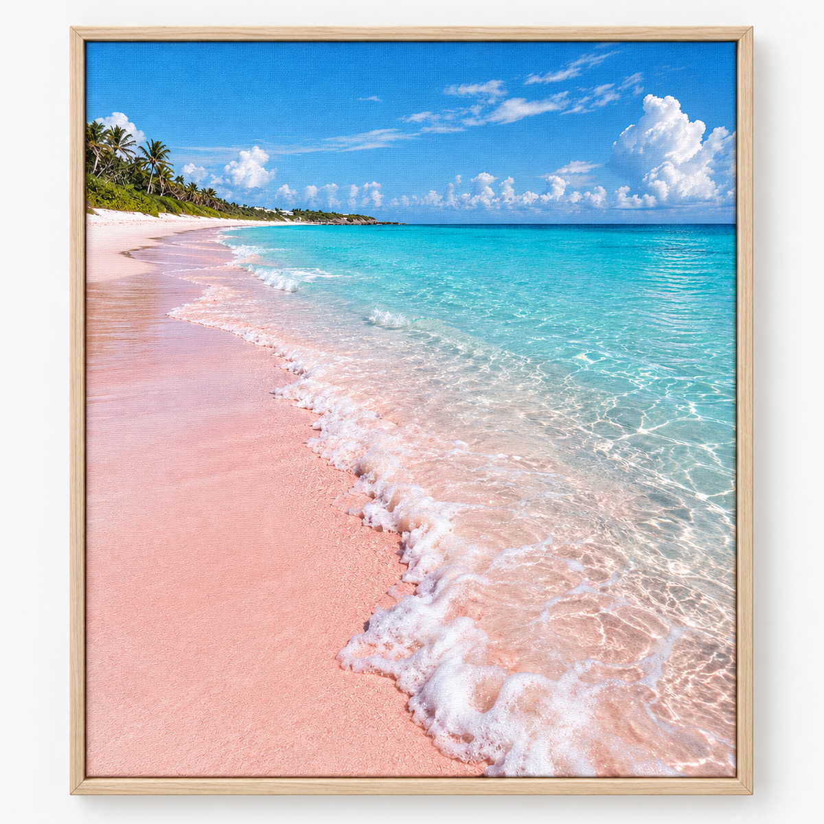Quadro Praia de Areia Rosada e Mar Turquesa