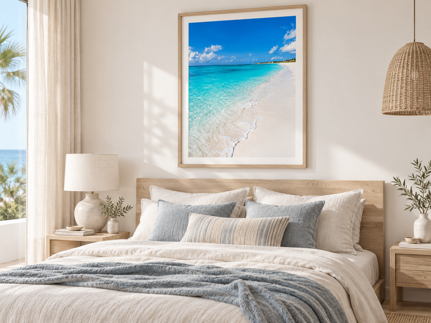 Quadro Praia de Areia Branca e Mar Turquesa