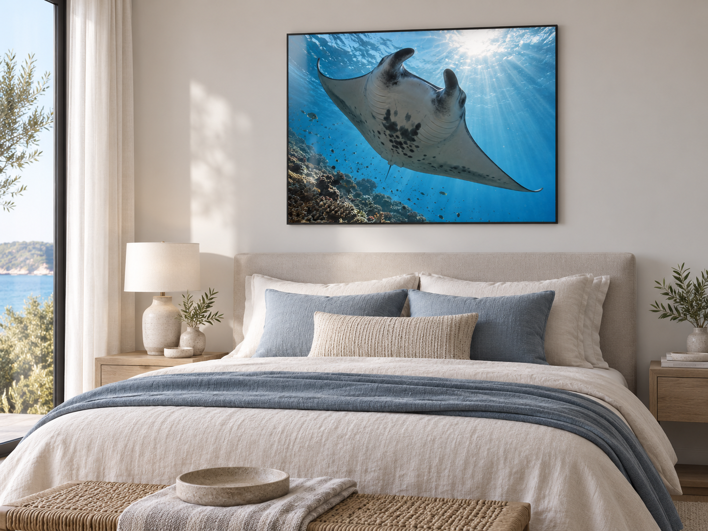 Quadro Arraia-Manta sobre Recife de Coral