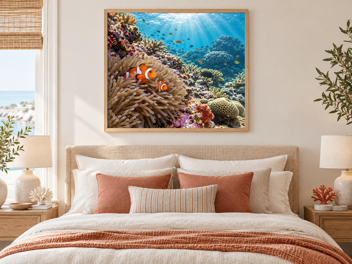 Quadro Peixes-Palhaço e Recife de Coral