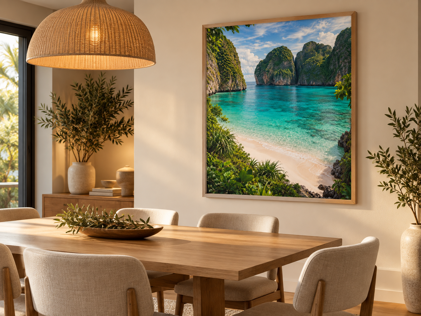 Quadro Praia entre Falésias e Mar Turquesa