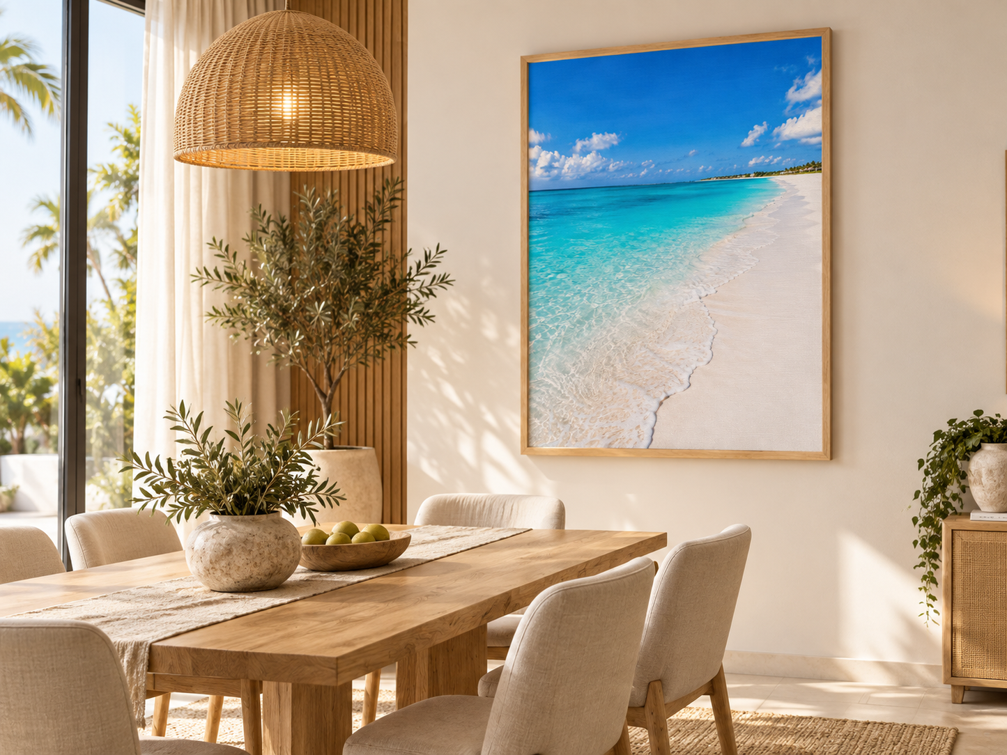 Quadro Praia de Areia Branca e Mar Turquesa