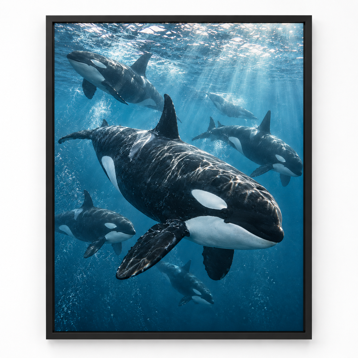 Quadro Orcas no Oceano