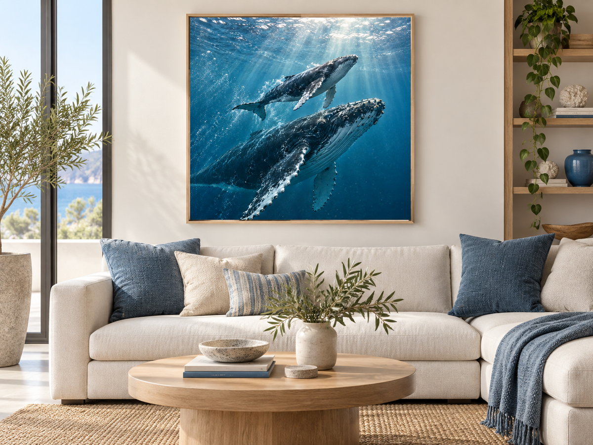 Quadro Baleias-Jubarte no Oceano