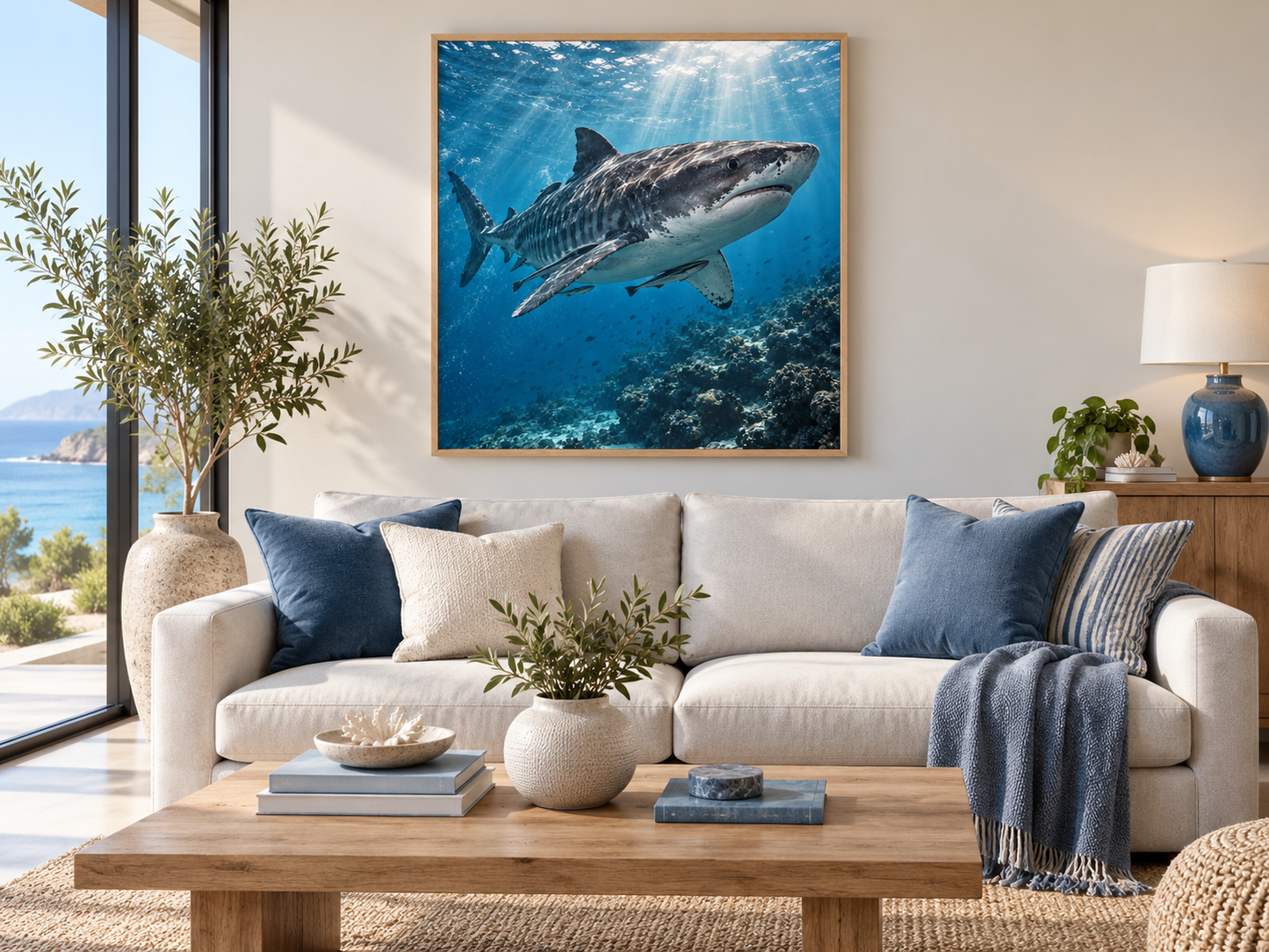 Quadro Tubarão-Branco no Oceano
