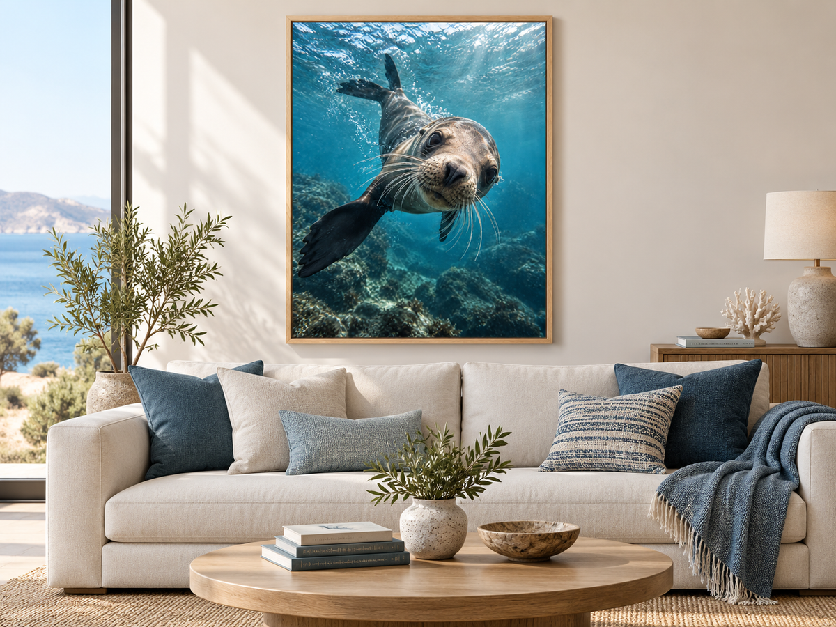 Quadro Leão-Marinho no Oceano