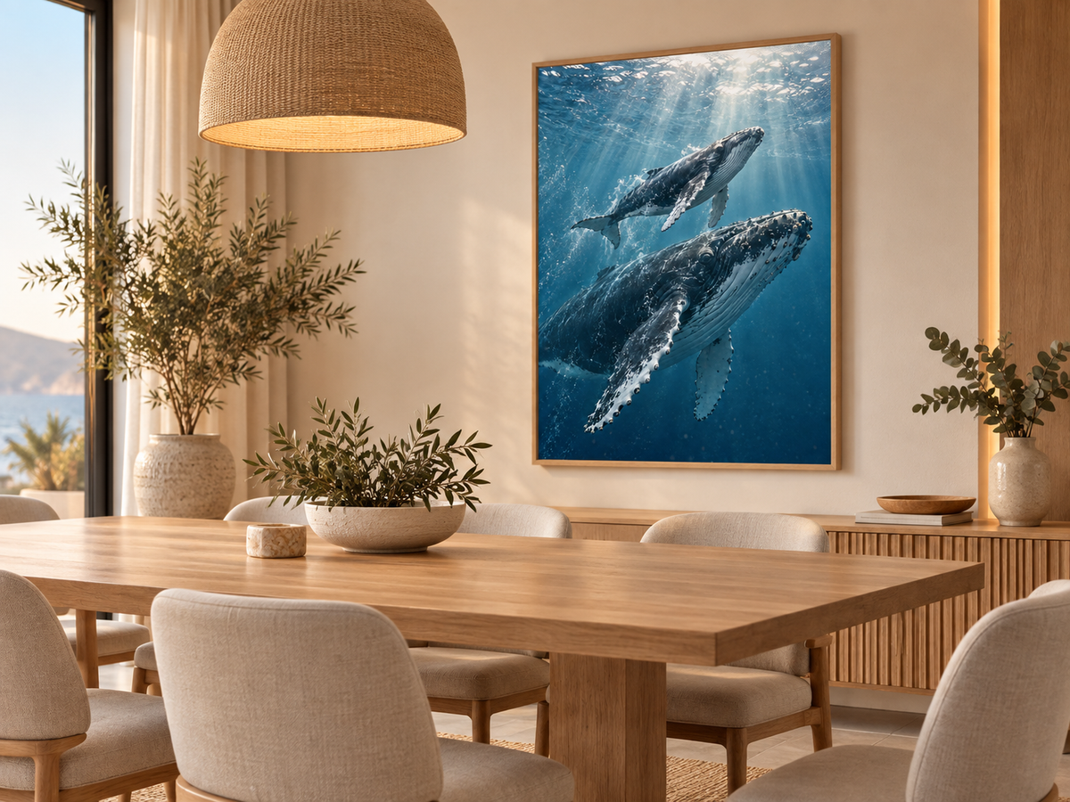 Quadro Baleias-Jubarte no Oceano