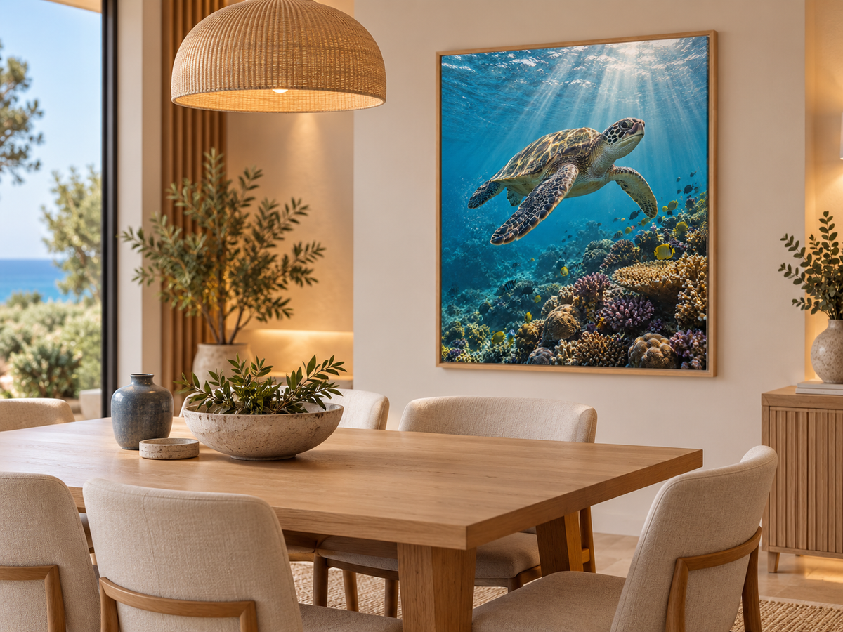 Quadro Tartaruga Marinha no Recife de Corais