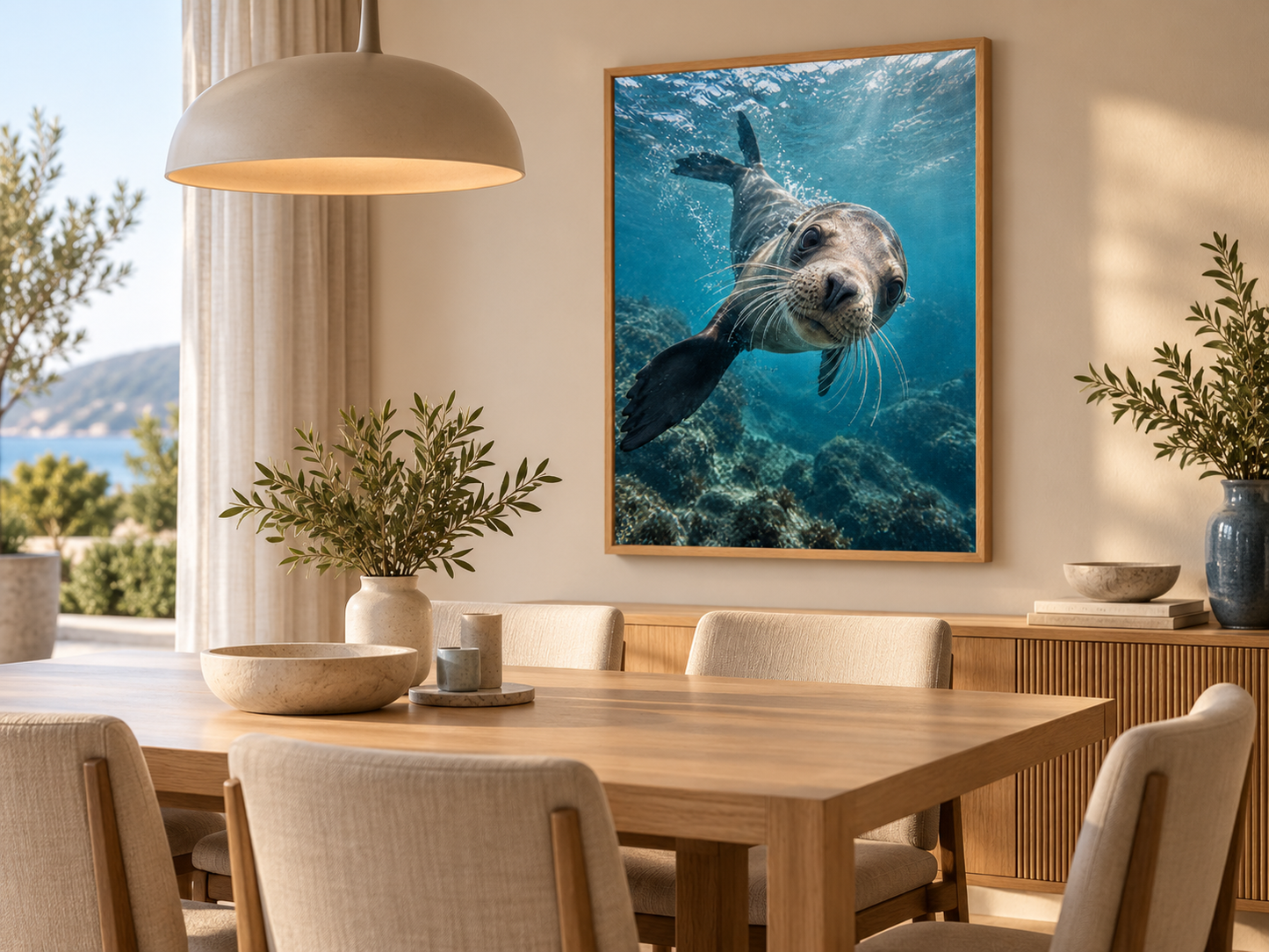 Quadro Leão-Marinho no Oceano